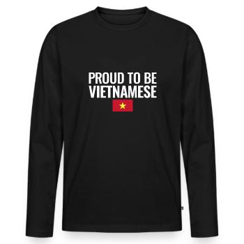 Proud To Be Vietnamese Vietnam Flag - Men's Premium Organic Long Sleeve Shirt - black - Front - Nico (187cm)
