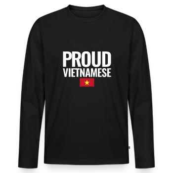 Proud Vietnamese Vietnam Vietnamese Flag - Men's Premium Organic Long Sleeve Shirt - black - Front - Nico (187cm)