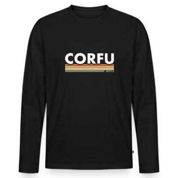 Corfu Greece Greek Greek - Men's Premium Organic Long Sleeve Shirt - black - Front - Nico (187cm)