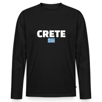 Crète Grèce Drapeau grec Grec - T-shirt manches longues Premium bio Homme - noir - Devant - Nico (187cm)