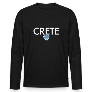 Crete Greece Greek Flag Greek - Men's Premium Organic Long Sleeve Shirt - black - Front - Nico (187cm)
