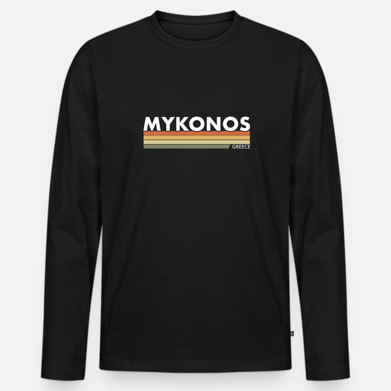 Mykonos Hellas gresk gresk - Premium økologisk langermet T-skjorte for menn - svart