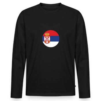 Serbie Drapeau serbe Fier Serbe - T-shirt manches longues Premium bio Homme - noir - Devant - Nico (187cm)