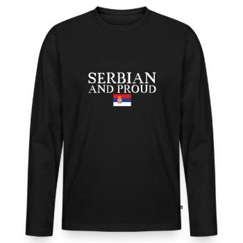 Serbe Et Fier Serbie Drapeau Serbe Serbe - T-shirt manches longues Premium bio Homme - noir - Devant - Nico (187cm)