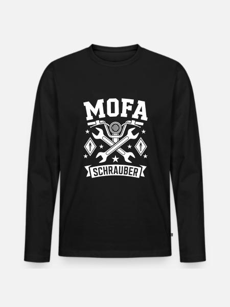 Mofa Schrauber Mechaniker Mofafahrer - Männer Premium Bio Langarmshirt - Schwarz