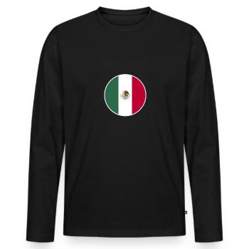 Mexico Mexican Flag Mexican - Men's Premium Organic Long Sleeve Shirt - black - Front - Nico (187cm)