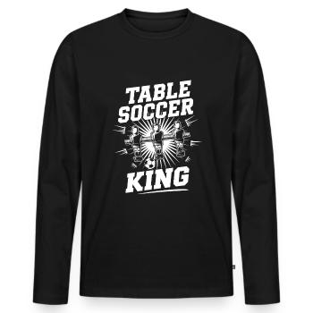 Table Soccer King Kickern Kickerspieler - Männer Premium Bio Langarmshirt - Schwarz - Vorne - Nico (187cm)