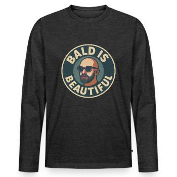 Männer Glatze Geschenkidee Bald Is Beautiful - Männer Premium Bio Langarmshirt - Anthrazit meliert - Vorne - Nico (187cm)