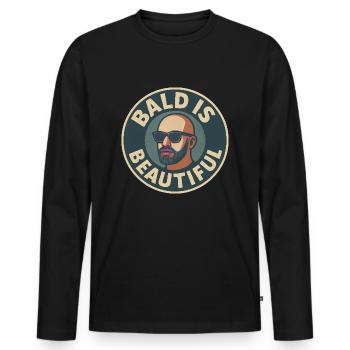 Men's Bald Gift Idea Bald Is Beautiful - Men's Premium Organic Long Sleeve Shirt - black - Front - Nico (187cm)