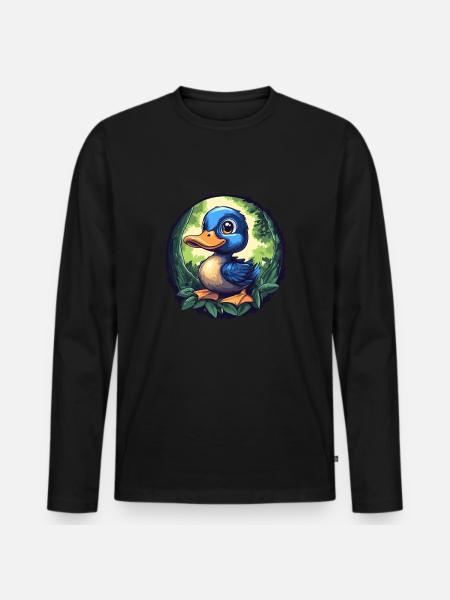 Cute little duck - Men's Premium Organic Long Sleeve Shirt - black