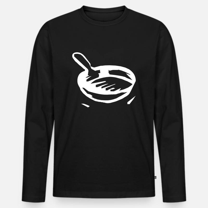 Bratpfanne - Männer Premium Bio Langarmshirt - Schwarz
