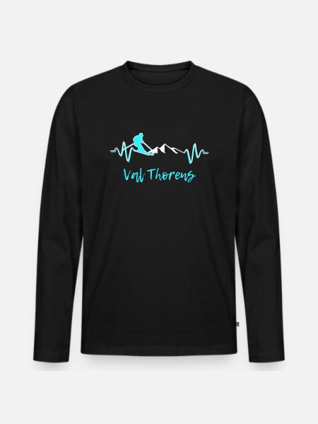 Skifahren Val Thorens - Männer Premium Bio Langarmshirt - Schwarz