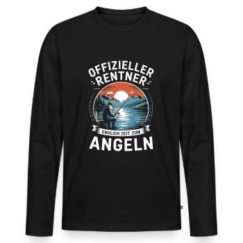 Offizieller Rentner: Endlich Zeit zum Angeln Shirt - Männer Premium Bio Langarmshirt - Schwarz - Vorne - Nico (187cm)