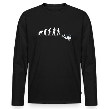 Evolution Of Tauchen - Funny Scuba Diving Gift - Männer Premium Bio Langarmshirt - Schwarz - Vorne - Nico (187cm)
