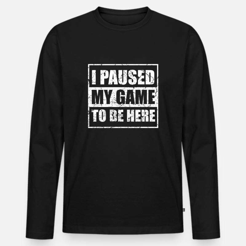 Lustiger Gamer Spruch - Männer Premium Bio Langarmshirt - Schwarz
