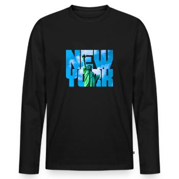 Freiheitsstatue New York - Männer Premium Bio Langarmshirt - Schwarz - Vorne - Nico (187cm)