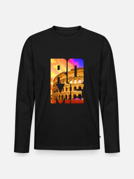 Rome Coliseum - Men's Premium Organic Long Sleeve Shirt - black