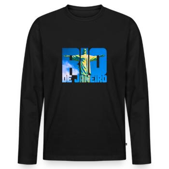 Rio de Janeiro Brasilien - Männer Premium Bio Langarmshirt - Schwarz - Vorne - Nico (187cm)