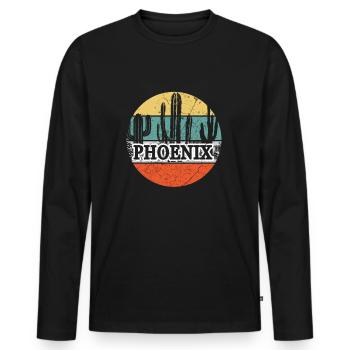 Phoenix Arizona - T-shirt manches longues Premium bio Homme - noir - Devant - Nico (187cm)