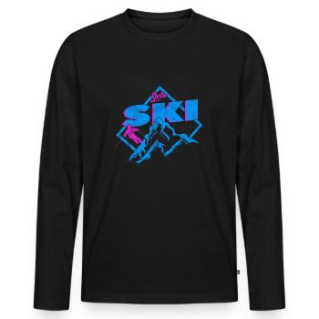 Skiing Skiing Skiing Skiing Skiing - Men's Premium Organic Long Sleeve Shirt - black - Front - Nico (187cm)