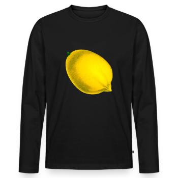 Zitrone - Männer Premium Bio Langarmshirt - Schwarz - Vorne - Nico (187cm)