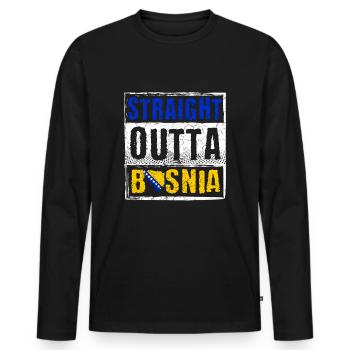 Tout droit sorti de Bosnie - T-shirt manches longues Premium bio Homme - noir - Devant - Nico (187cm)