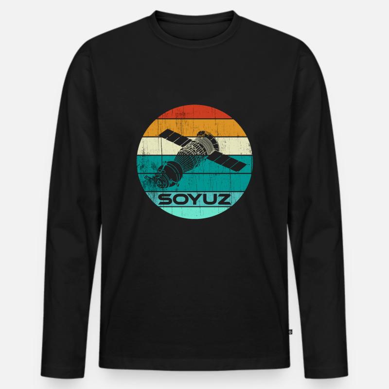Sojus Raumschiff Sowjetunion - Männer Premium Bio Langarmshirt - Schwarz