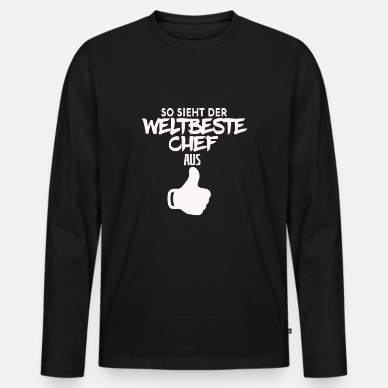 chef - Männer Premium Bio Langarmshirt - Schwarz