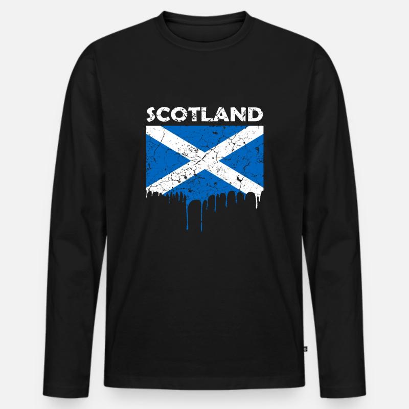 Schottland Flagge - Männer Premium Bio Langarmshirt - Schwarz