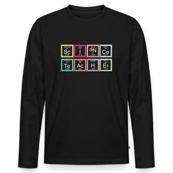 Physique Chimie Biologie Professeur Professeur - T-shirt manches longues Premium bio Homme - noir - Devant - Nico (187cm)