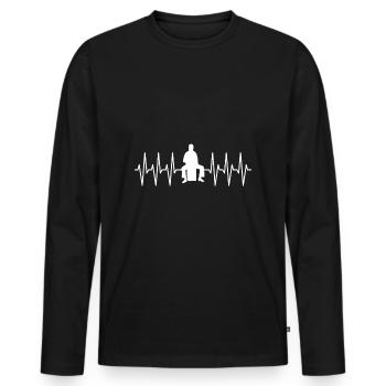 instrument cajon - T-shirt manches longues Premium bio Homme - noir - Devant - Nico (187cm)