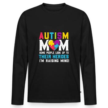 autism mom - Männer Premium Bio Langarmshirt - Schwarz - Vorne - Nico (187cm)