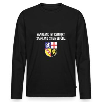 Saarland Retro Vintage Design - Männer Premium Bio Langarmshirt - Schwarz - Vorne - Nico (187cm)