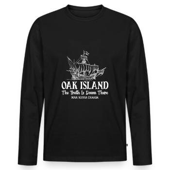 Oak Island Canada Hunting - T-shirt manches longues Premium bio Homme - noir - Devant - Nico (187cm)