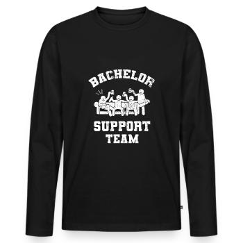 Bachelor Support Team - Männer Premium Bio Langarmshirt - Schwarz - Vorne - Nico (187cm)