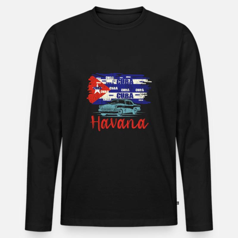 Kuba Hanvana - Männer Premium Bio Langarmshirt - Schwarz