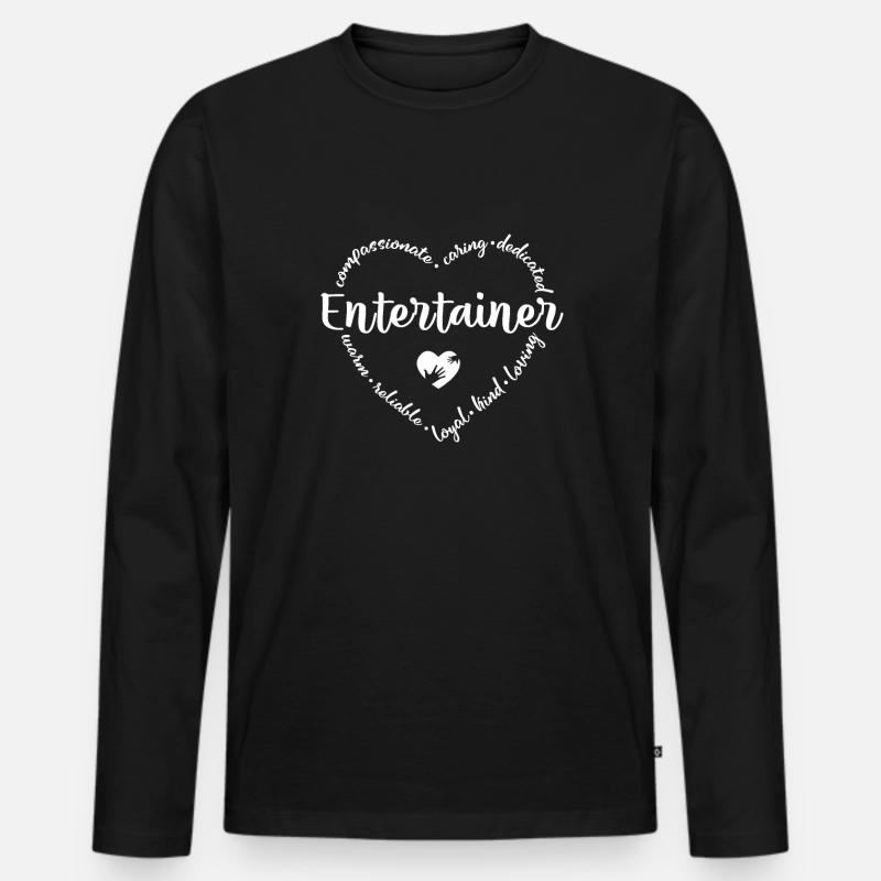 Entertainer Herz - Männer Premium Bio Langarmshirt - Schwarz