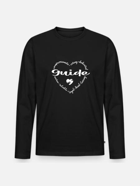 Guide Heart - Men's Premium Organic Long Sleeve Shirt - black