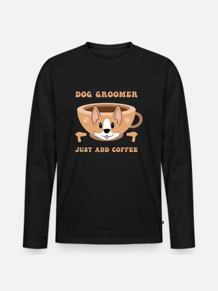 Hundefriseur Hundefrisör - Männer Premium Bio Langarmshirt - Schwarz