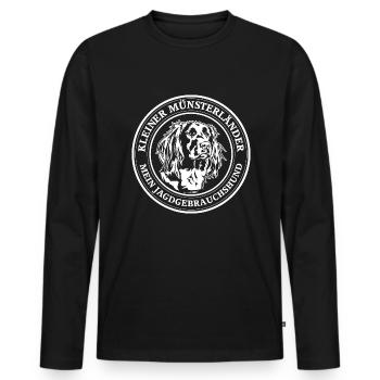 Kleiner Münsterländer Jagdgebrauchshund Jagdhund - Männer Premium Bio Langarmshirt - Schwarz - Vorne - Nico (187cm)