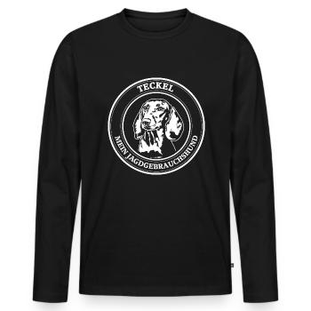 Teckel Jagdgebrauchshund Jagdhund Hunde Wilsigns - Männer Premium Bio Langarmshirt - Schwarz - Vorne - Nico (187cm)