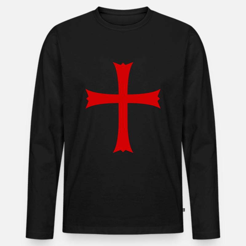 Jerusalem kreuz Jerusalemkreuz - Männer Premium Bio Langarmshirt - Schwarz
