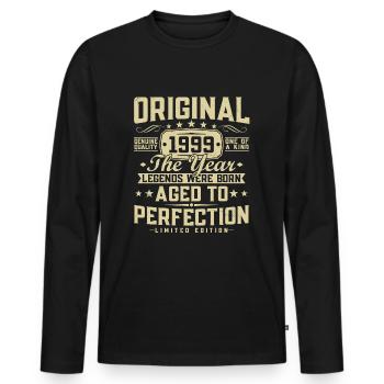 Original 1999 Vintage Vintage Rétro Anniversaire - T-shirt manches longues Premium bio Homme - noir - Devant - Nico (187cm)