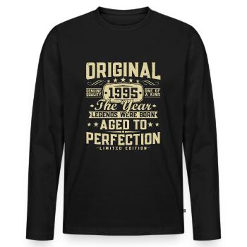 Original 1995 Vintage Vintage Rétro Anniversaire - T-shirt manches longues Premium bio Homme - noir - Devant - Nico (187cm)