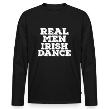 Irish Dancing Real Men Irish Dance - Men's Premium Organic Long Sleeve Shirt - black - Front - Nico (187cm)