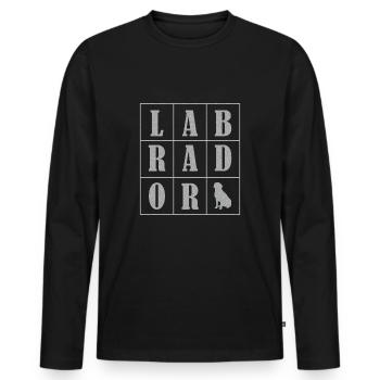 Labrador Hund Labrador - Männer Premium Bio Langarmshirt - Schwarz - Vorne - Nico (187cm)