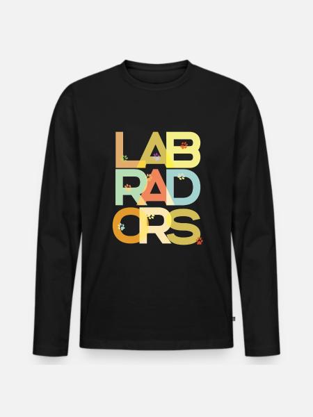 Labrador Chien Labradors - T-shirt manches longues Premium bio Homme - noir
