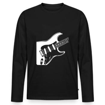 Elektrogitarre - Männer Premium Bio Langarmshirt - Schwarz - Vorne - Nico (187cm)