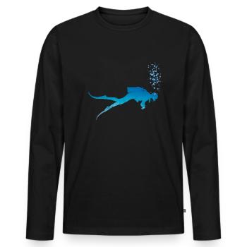 Scuba Diving Scuba Diver - Men's Premium Organic Long Sleeve Shirt - black - Front - Nico (187cm)