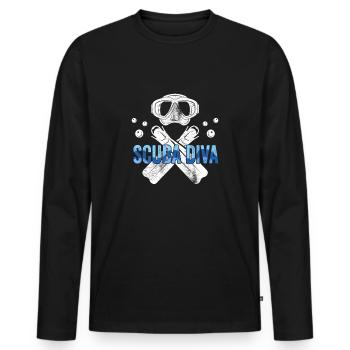 Scuba Diving Scuba Diva - Men's Premium Organic Long Sleeve Shirt - black - Front - Nico (187cm)